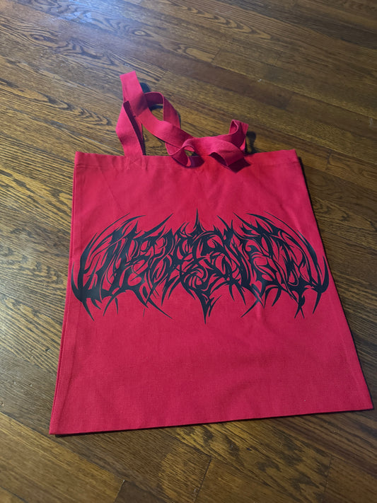 Red tote bag